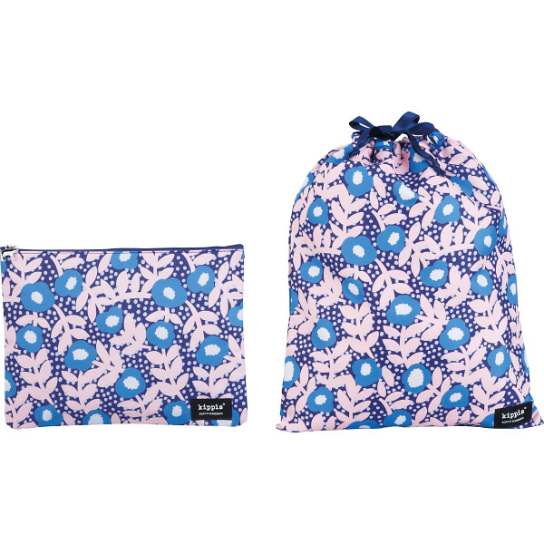 キッピス　ポーチセット　ブルー×ピンク