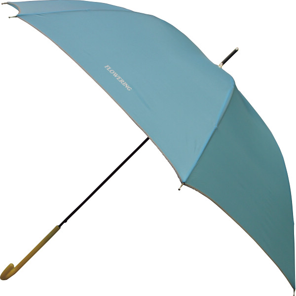 フラワーリング　ジャンプ長傘　　パステルブルー