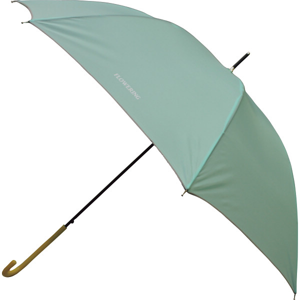 フラワーリング　ジャンプ長傘　パステルグリーン