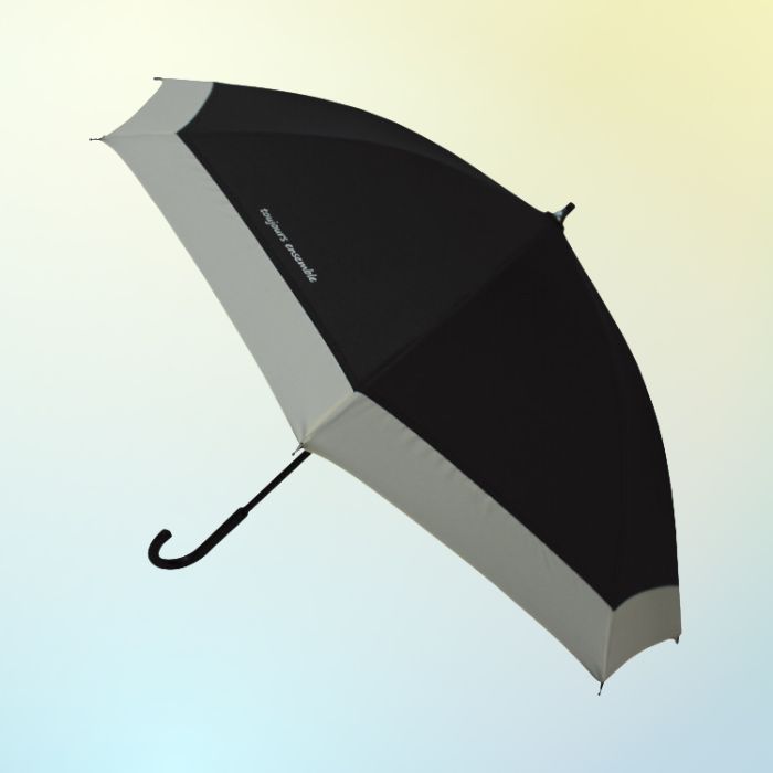 トゥジュールアンサンブル 晴雨兼用パラソル ブラック(切継部分オフホワイト)