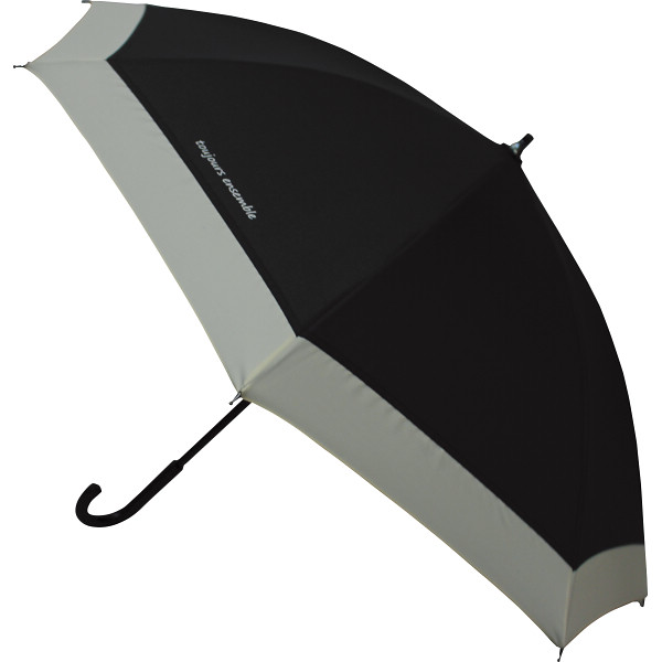 トゥジュールアンサンブル　晴雨兼用パラソル　ブラック（切継部分オフホワイト）