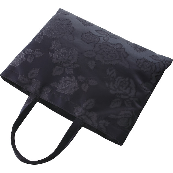 日本製ジャガード手提げバッグ　ブラック