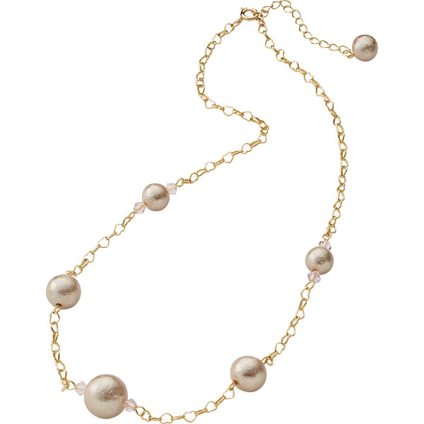 アトリエエトラ　コットンパールネックレス　ブラウン　