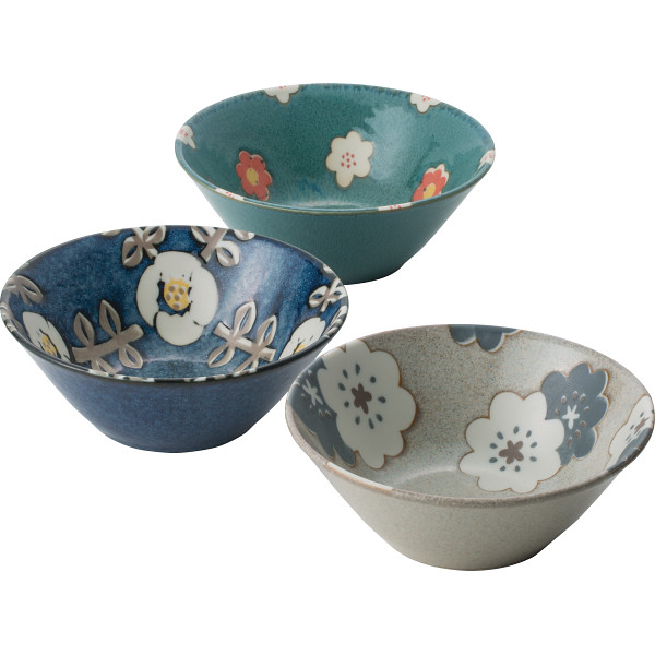ノルディックフラワー　ボウル３個セット