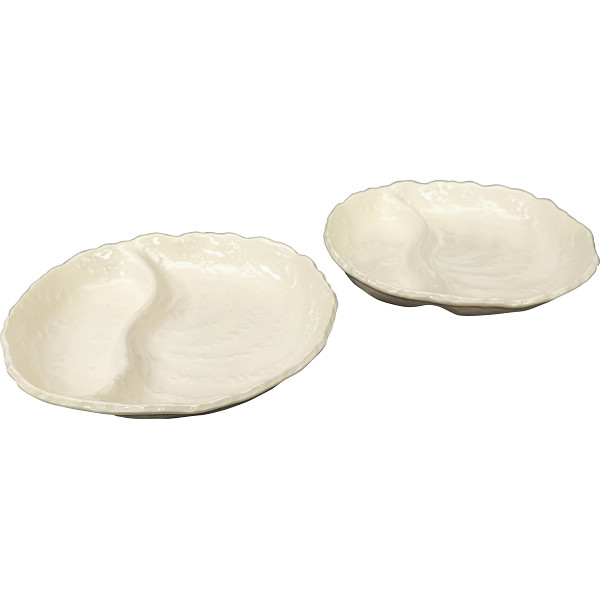 萬古焼　仕切付ランチプレート２枚組