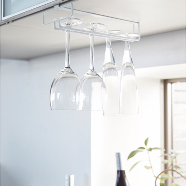 戸棚下ワイングラスハンガー　ホワイト