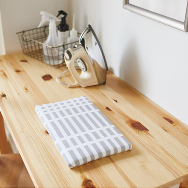 平型ちょい掛けアイロン台　チェックグレー