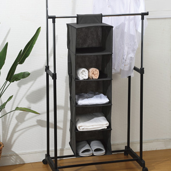 整理ハンガー５段　ダークグレー