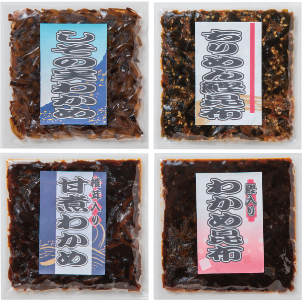 釜炊き佃煮・塩昆布詰合せ　４袋入