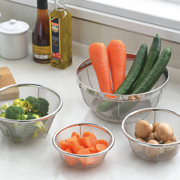 郷技　ステンレスザル４個組