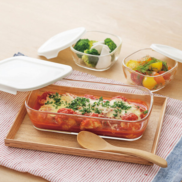 ハリオ　スタッキング耐熱ガラスコンテナ３点セット