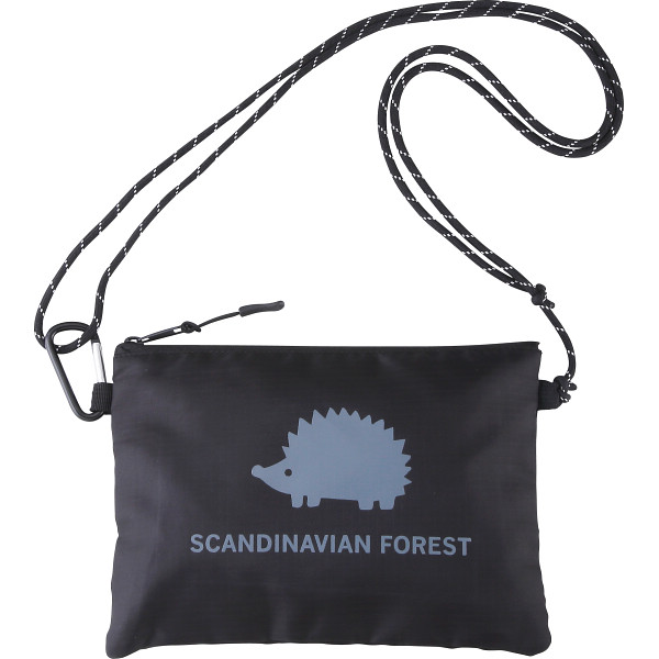 スカンジナビアンフォレスト　ジップミニサコッシュ　ブラック