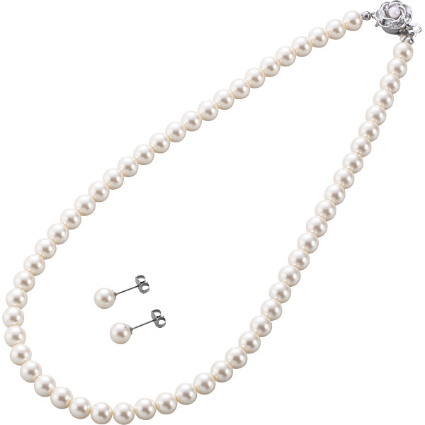 ネックレス・ピアスセット　ホワイト