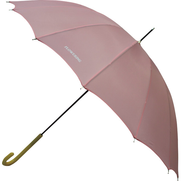 フラワーリング　１６本骨長傘　パステルピンク