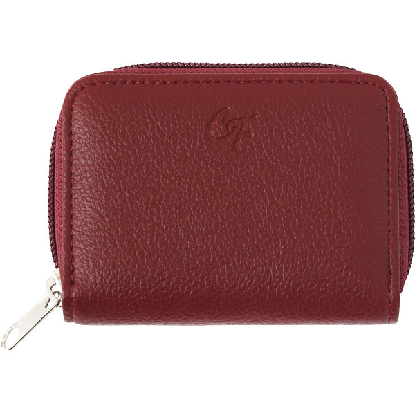 キャティフェラーリ　ラウンドファスナーコインケース　ワイン