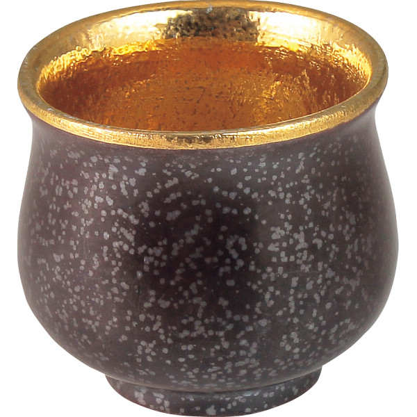 有田焼　結晶掛分内金色塗り　新六ぐい呑