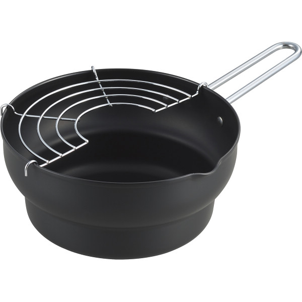 段付き天ぷら鍋（１８ｃｍ）アミ付