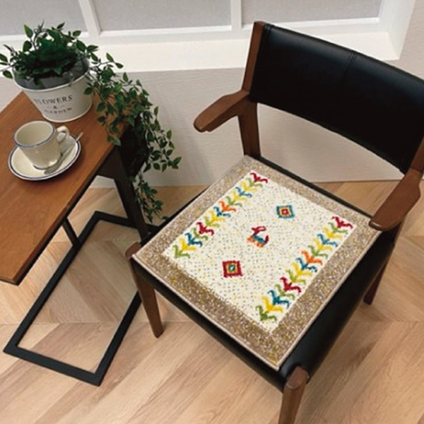 トルコ製チェアパッド　アイボリー