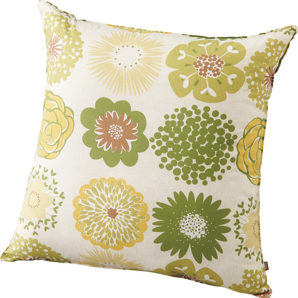 クッション（フラワードット）　グリーン