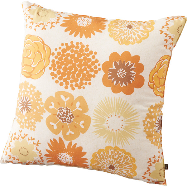 クッション（フラワードット）　オレンジ