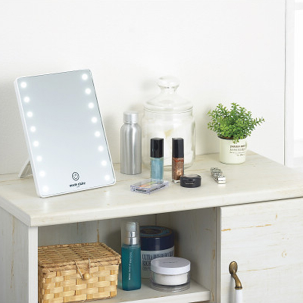マリ・クレール　ＬＥＤライト付卓上ミラー・スクエア