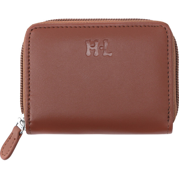 アッシュエル　ラウンドファスナー小銭入れ　　ブラウン