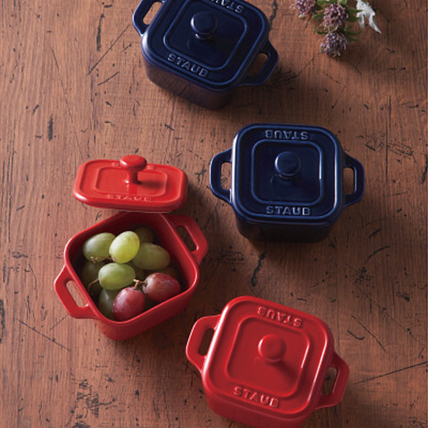 ストウブ　セラミック　ペアエクストラ　ミニスクエア　ココット　チェリー