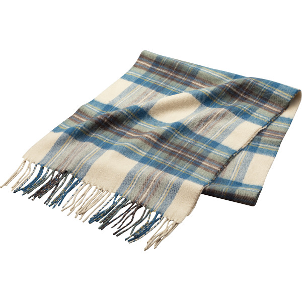 エドマイスター　チェック柄マフラー　オフホワイト