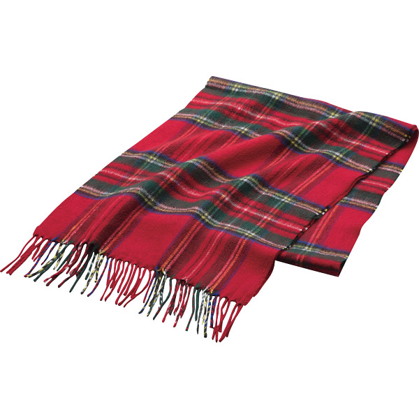 エドマイスター　チェック柄マフラー　赤