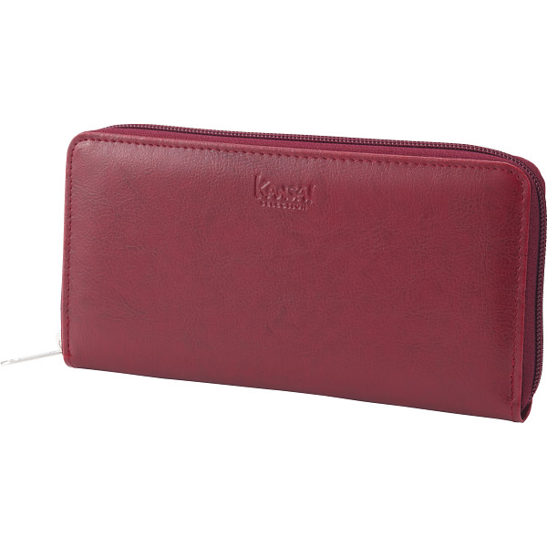 カンサイセレクション　ラウンドファスナー長財布　ワイン