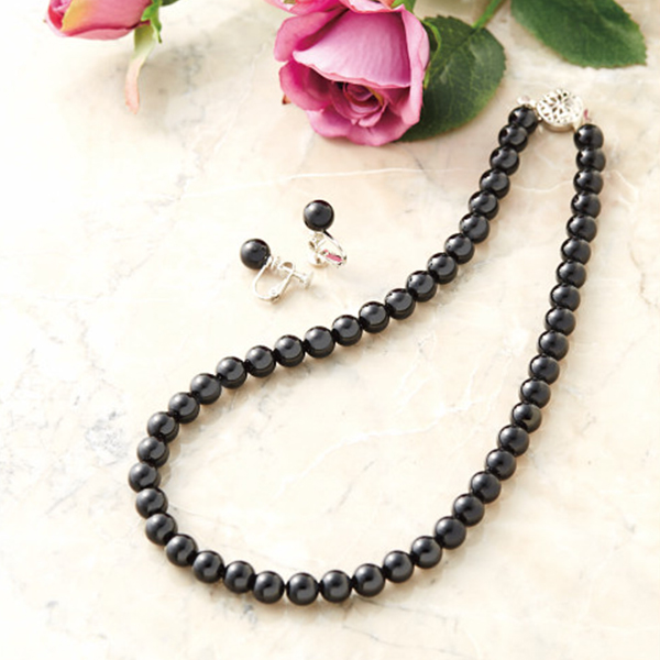 オニキスのネックレス＆イヤリング　オニキス