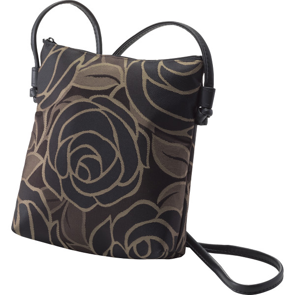 桐生織ジャガードポシェット　ブラック　A