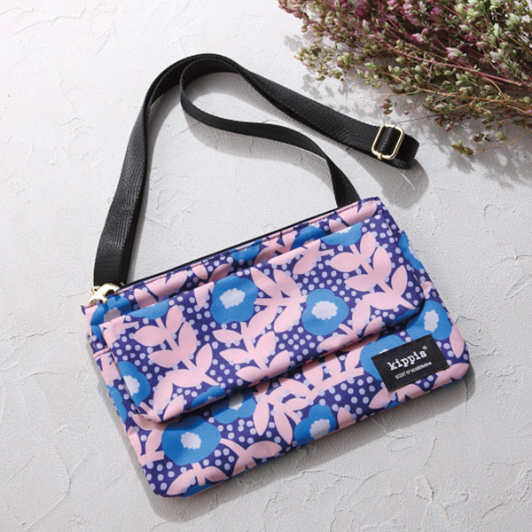 キッピス　ミニショルダーバッグ　ブルー×ピンク