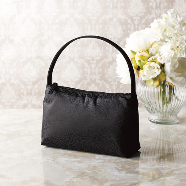 ユキコキミジマ　ローズフォーマルバッグ　ブラック