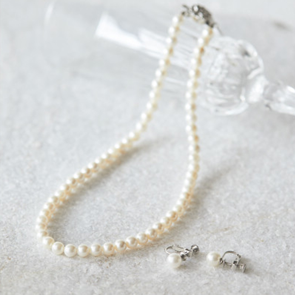 ドゥーナイスクラップ　泉州産貝パール２点セット　ホワイト