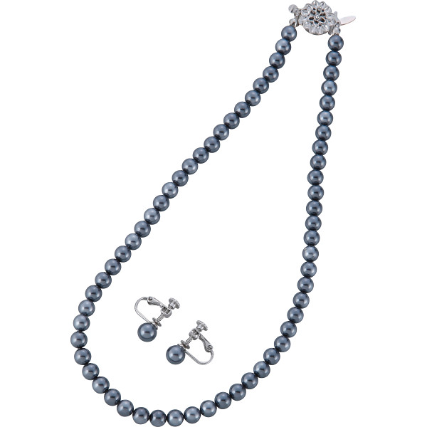 ドゥーナイスクラップ　泉州産貝パール２点セット　ダークグレー