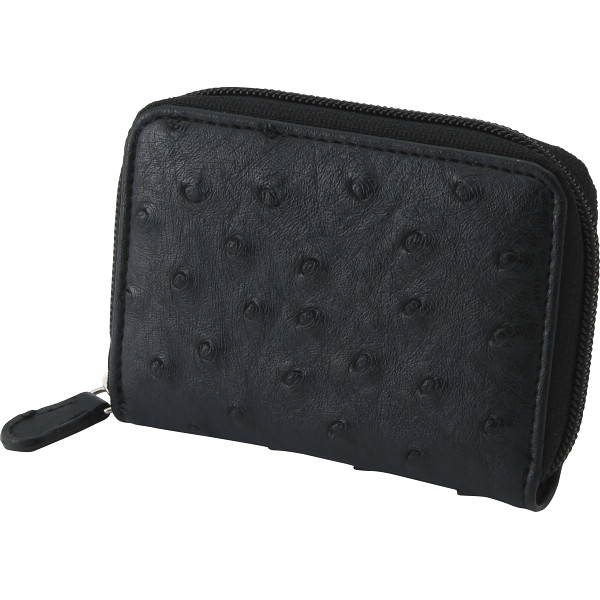 チェルベ　オーストリッチ型押し小銭入れ　ブラック