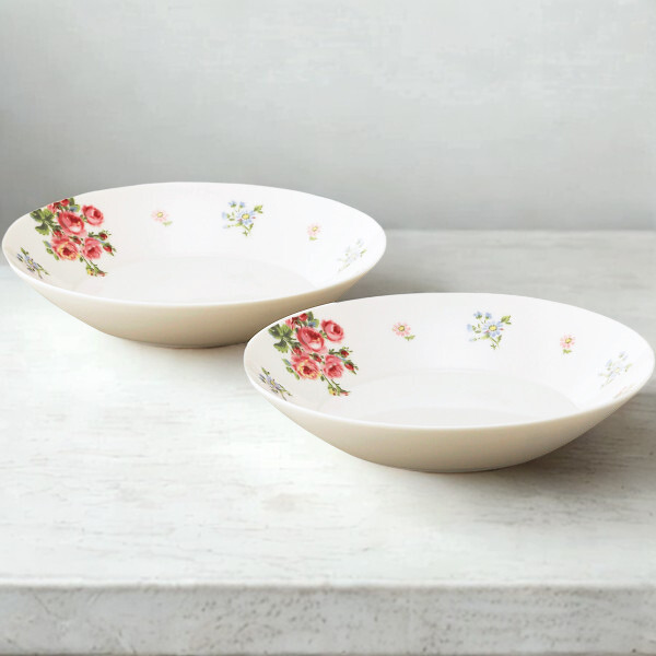 ローラアシュレイ　バンチェッドロージズ　ペアパスタセット