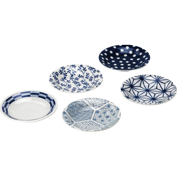 染小紋　中皿５枚揃