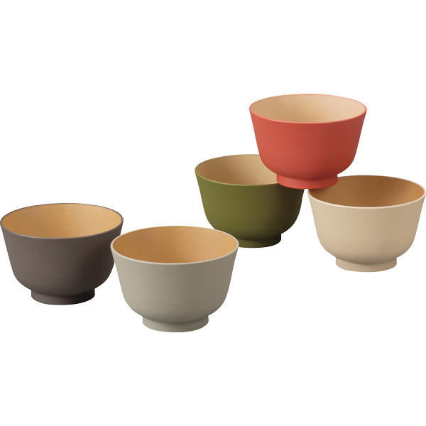 アースカラー　抗菌汁椀揃
