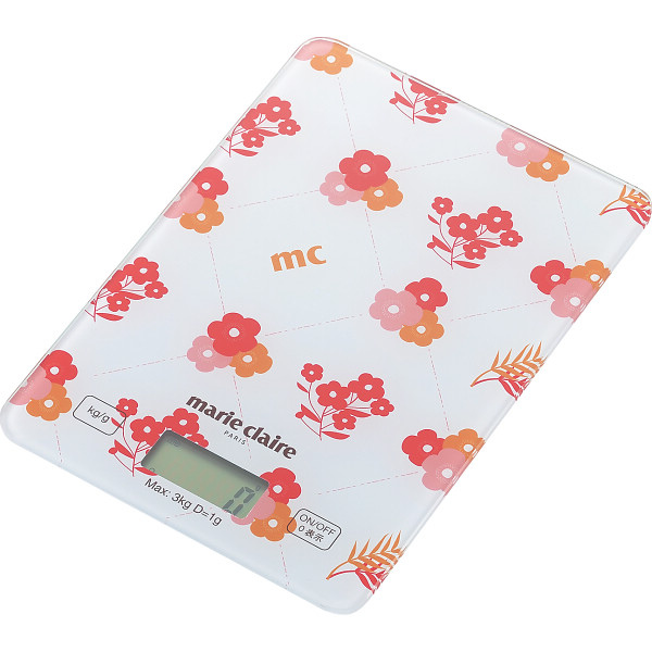 マリ・クレール　デジタルガラスプレートキッチンスケール