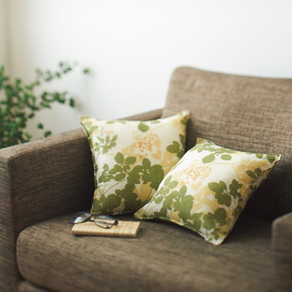 トスクッション２個セット（リーフ）　グリーン