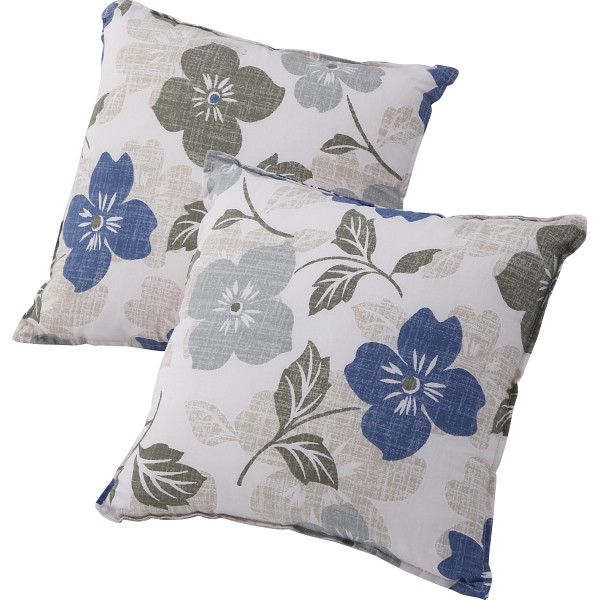 トスクッション２個セット（北欧モダン）　ブルー