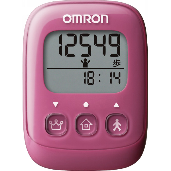 オムロン　歩数計　ピンク