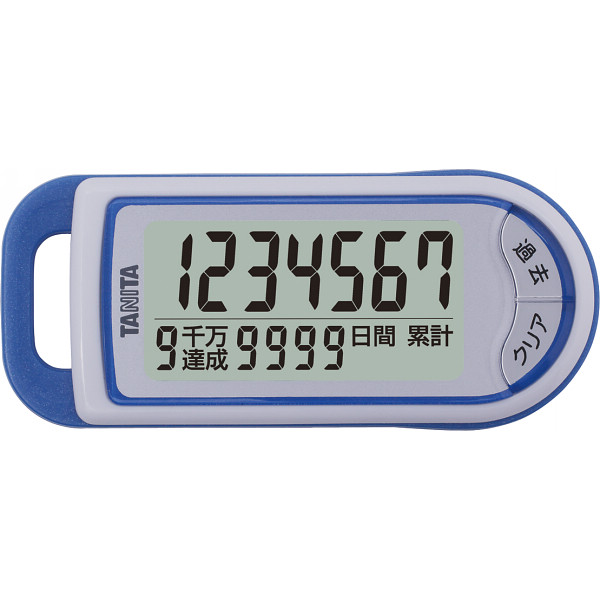 タニタ　３Ｄセンサー搭載歩数計　億歩計　ブルー