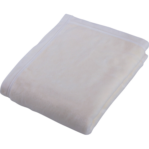 やわらかコットン１００％綿マイヤーひざ掛け　白