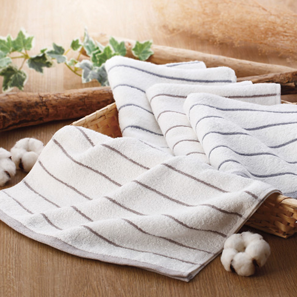 ナチュラルフェイス　ボーダーフェイスタオル４枚セット