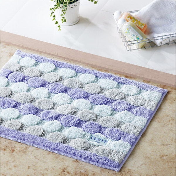 チェルベ　ドットバスマット　ブル－