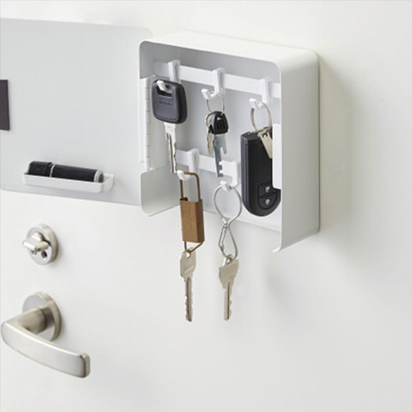 マグネットキーフック２段　ホワイト