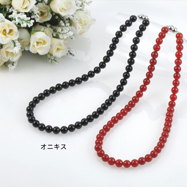 天然石のマグネットネックレス　オニキス